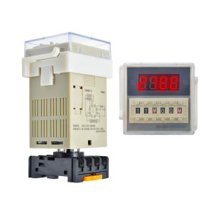 AC220V DH48S Digital LED Timer Relay With Base Programmable Timer Relay Switch