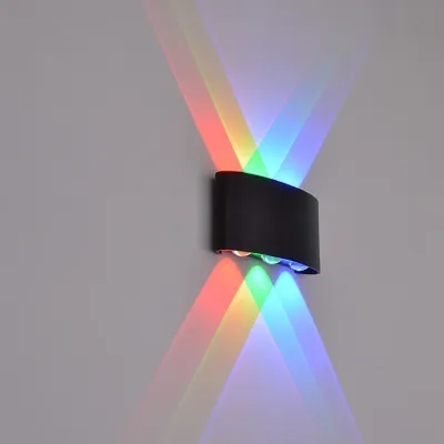 [ Bảo Hành 2 Năm ] Đèn Tường Led 6 Tia Sáng Màu-Hàng Chống Nước IP66-Chiếu Sáng Tường Ngoài Trời Và Trong Nhà