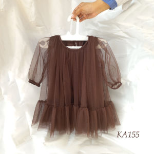 Dress Bayi 6 12 Bulan Prempuan Baju Kondangan Simple Elegan Anak Warna Burgundy Hitam Sage Green Gaun Anak Tutu Premium Mewah Korean Style KA155