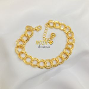 Gelang Rantai Polos Lapis Emas Aksesoris Perhiasan