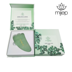 หินกัวซาและลูกกลิ้งนวดหน้าแท้จากหยกของ Mijep - ลูกกลิ้งนวดหน้ากัวซา อุปกรณ์เสริมความงามสำหรับการนวดหน้า