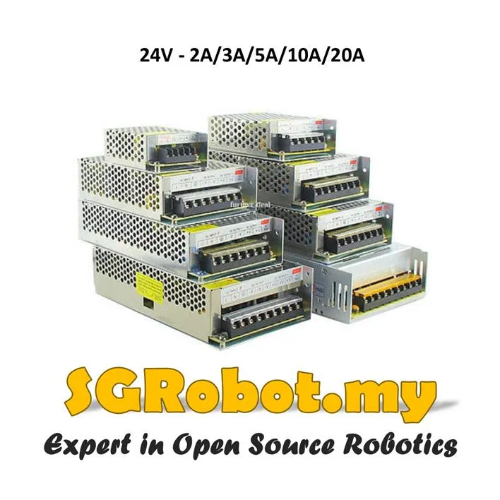 [READY STOCK] AC to DC 24V 2A 3A 5A 10A 20A CCTV LED Switching Power Supply Adapter