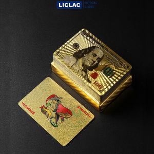 Bộ Bài Tây Nhựa PVC Mạ Vàng Cao Cấp chống nước chống gập gãy - Bài Poker LICLAC 54 lá siêu bền đẹp