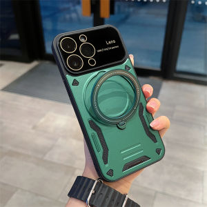 CrashStar With Lens Films With 360° Rotating MagSafe Stand Hard Shockproof Phone Case For iPhone 15 14 Pro Max Plus 13 12 11 Pro Max Wireless Charging Phone Casing Cover With Full Cover Lens Camera Protection