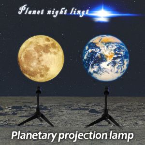 Star Projector 2 In 1 Earth Moon Projection Lamp Creative Galaxy Light Projector Background Atmosphere Night Light Party Decor Birthday Gift Photo Props