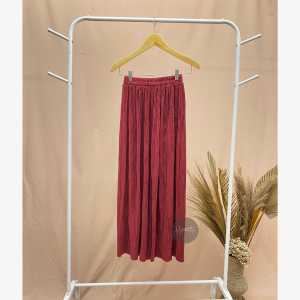 Haseena Celana Kulot Lidi Nayyara Plisket Lidi Pleats Pants Bawahan Wanita Panjang Full Karet Tebal Anti Nerawang All Size