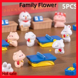 Family Flower Flash Sale 5pcs dễ thương bảng quần vợt động vật búp bê vi cảnh quan đồ trang trí Dollhouse đồ chơi trang trí nhà DIY Nhựa Phụ kiện trẻ em chơi nhà