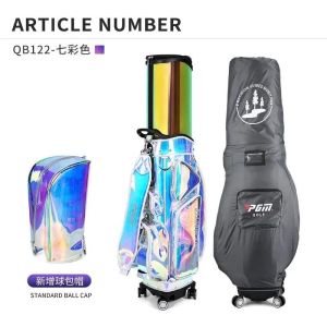 PGM QB122 Women Golf Bag TPU Waterproof Colorful stretching Four-wheel Flat Push Air Consignment Bags Dust-proof Rain Cover