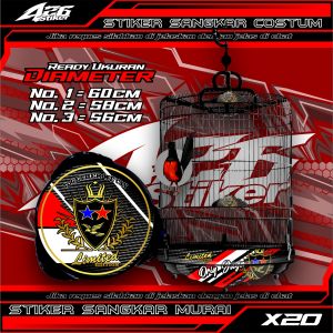 Setiker decal sangkar burung murai kosan sangkar bulat custom bahan high quality