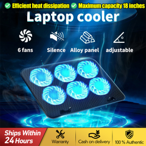 【1 second rapid cooling 30C°】laptop fan cooler laptop cooling fan laptop cooling pad 6 Strong Fan notebook cooling pad laptop fan super cooler 手提电脑散热器