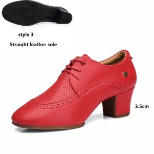 Latin Womens Square Sports Leather Soft Soled Breathable Ballroom Outdoor Square Dance Shoes