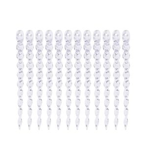 CROSSTIME 12pcs 13/15/20cm Christmas Clear Icicle Pendants Twisted Transparent Ice Strip Pendants Photographic Props Hanging Fake Icicle Ornament Xmas Decoration