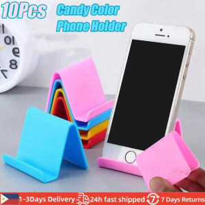 10Pcs Phone Stand for Desk Candy Color Phone Holder Universal Smart Phone Holder Foldable Cell Phone Holder Multi-Angle Lazy Phone Bracket Compatible with Most Cell Phone and Tablet