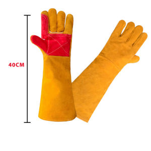 Pet Anti-Bite Safety Gloves Long Leather Anti Scratch for Dog Cat Bird Snake Strengthened Leather Anti Bite Protective Gloves