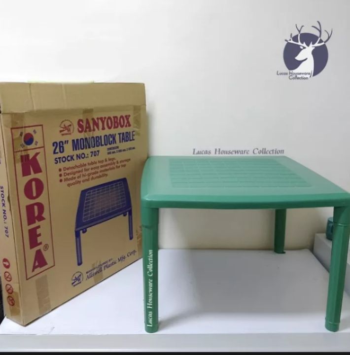 SANYO 26 INCHES PLASTIC SQUARE TABLE MONOBLOCK TABLE STURDY COFFEE