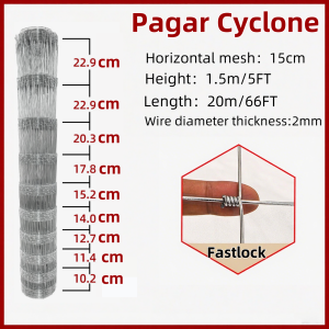 3.3 4 5 6 Kaki 50 Meter 2.0mm Jaring Pagar Cyclone Fastlock Pagar Lembu cyclone fence Kambing Rusa Kebun Durian Sawit Agro