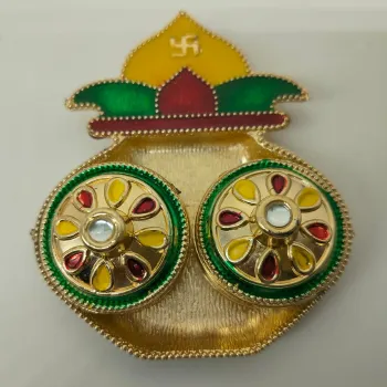 Traditional Fancy Designs Haldi kumkum Box | Small Pooja Thali Set | Roli Chawal Box Wedding | Rakhi Plate | Pooja (Multi Size and Design Available | Pack of 1 Pc)