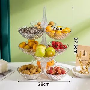 QUIVLOX Multi-layer Fruit Trays Dessert Cake Snack Trays Fruit Trays Table Decoration Trays Christmas Day Food Trays