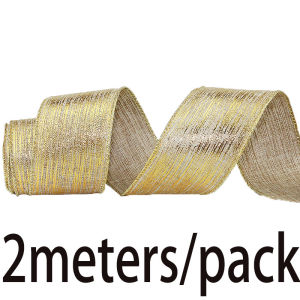 (2 meters/roll) Width 5CM Golden Onion Ribbon Gift Box Packaging Bow Design and Production DIY