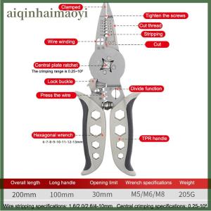 aiqinhaimaoyi Multifunctional Electrician Pliers Wire Stripper Wire Separator Cutting Winding Crimping Tool For Cable Repair Installation