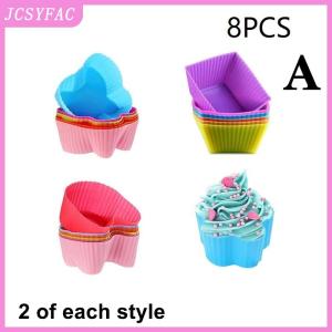 JCSYFAC  8PCS Silicone Lunch Box Dividers For Children Kids School Food Dividers For Bento Box Silicone Cupcake Liners Mold Baking Tools