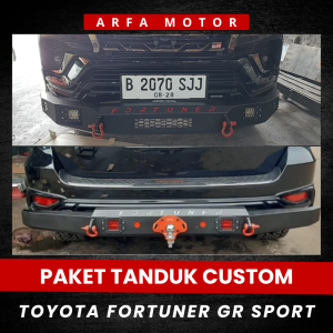 Paket Tanduk Towing Pengaman Bumper Mobil Fortuner GR Model Custom Pelindung Depan Belakang Bemper