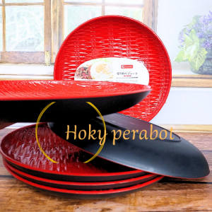 1 LOSIN PIRING RAMEN JUMBO ROTAN TEBAL TERBARU/ PIRING BULAN 9 INCH KOMBINASI DUA WARNA