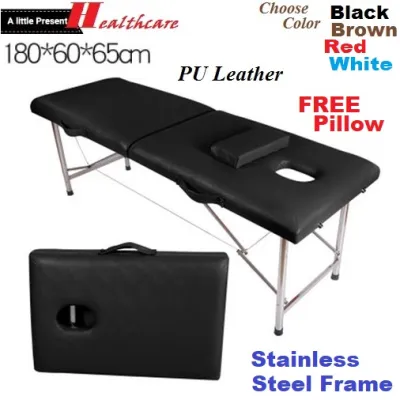 EngHong Simple Foldable Massage Bed Heavy Duty Facial Bed Beauty Bed Stainless Steel Portable massage bed katil urut berbaring