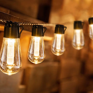 Outdoor Solar Edison Bulb String Lights LED Retro Edison Filament Bulb 20LED Garland Lights Garden Christmas Tree Lights Waterproof Solar Lights