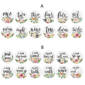 12 Pcs/Set Month Sticker Baby Photography Milestone Memorial Monthly Newborn Kids Commemorative Number Photo Props