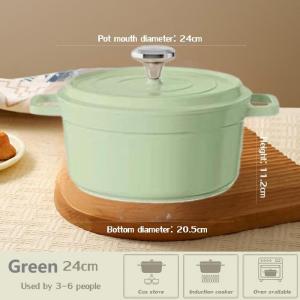 🔶Merco Cool | Multi-purpose Cast Iron Enamel Pot Gift Non-stick Stew Pot Casserole Enamel Cast Iron Cookware