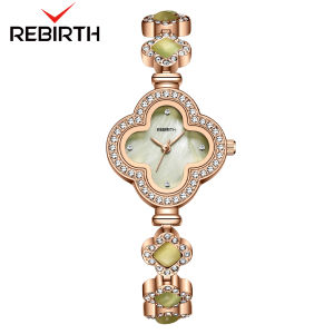 REBIRTH Jam Tangan Mode Elegan Kasual Berlian Semanggi Berdaun Empat Wanita Jam Tangan Cewek COD