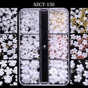 3D Flower Butterfly Rhinestone Pearl Mixed Nail Art Accessories for DIY Manicure Nail Art Decoration