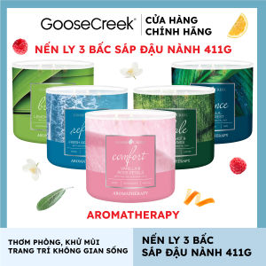 Nến ly 3 bấc sáp đậu nành Aromatherapy Goose Creek (411g) - BST Nhiều Mùi Hương
