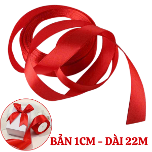 Cuộn Dây Ruy Băng Satin Đỏ Làm Nơ Trang Trí Hộp Quà - Cuộn Ruy Băng 1cm 4cm 22m Trang Trí Sự Kiện  Trang Trí Tết / Dây Ruy Băng Gói Quà Bó Hoa Decor Sinh Nhật  Phòng Cưới