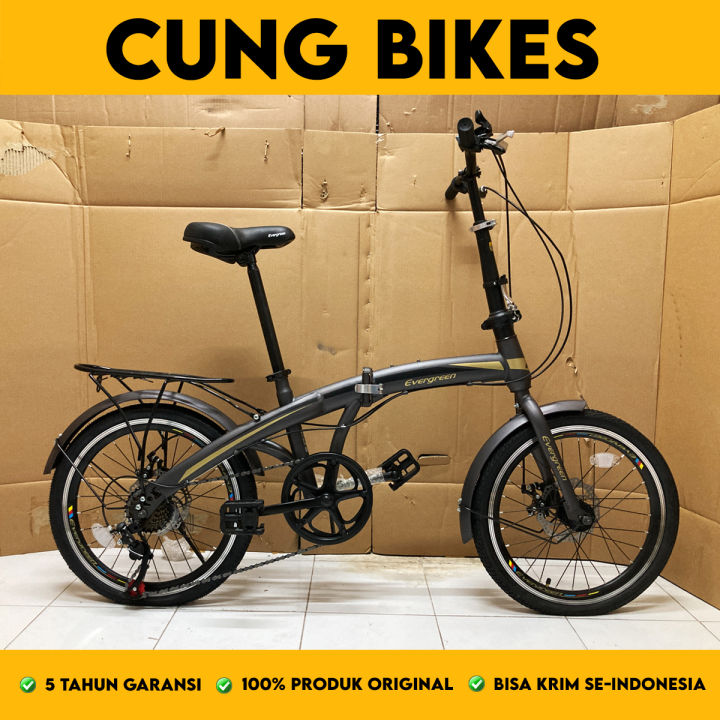 CUNG BIKES EVERGREEN Sepeda Lipat 20 Folding Bike 7 speed bearing