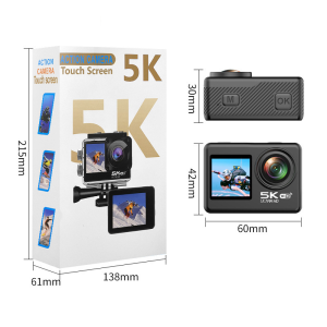 Alston E-CAM A11 PRO 5K HD Action Camera 30fps with EIS Anti shake 30M Waterproof Underwater Camcorder Dual Screen 170 degrees WiFi action camera for motorcycle