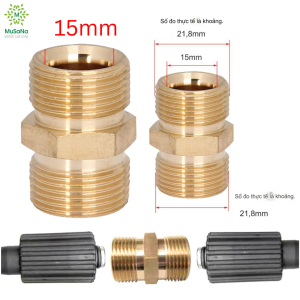 Khớp Nối Dài Dây Máy Rửa Xe 2 Đầu Ren 22Khớp Nối Dây Dẫn NướcPhụ Kiện Máy Rửa Xe