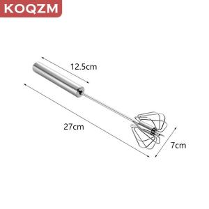[COD] KOQZM KITCHEN 304 Stainless Steel Egg Whisk Semi Automatic Egg Beater Manual Hand Mixer Self Turning Egg Stirrer Kitchen Accessories Egg Tools