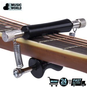 Adjustable Guitar Rolling Sliding Capo Rolling Guitar Capo Silicone and Alloy Material Easy Sliding Up and Down For Tuning Tone of String Instruments Folk Classic Acoustic Guitars capo for guitar