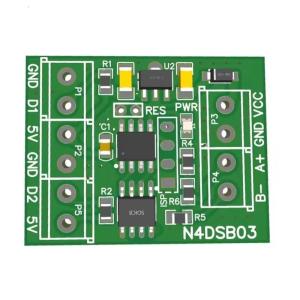 1-2CH RS485 Digital Temperature Collector Module -55-125℃ DS18B20 Sensors 5V 12V 24V for Thermostat Home DS18B20