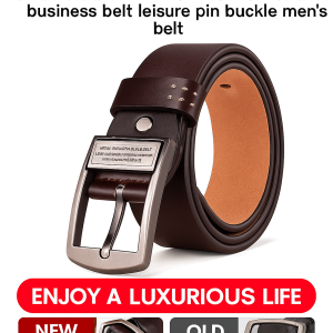Youth mens casual pin buckle belt head layer belt