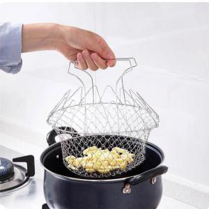 Stainless Steel Folding Deep Fry Basket Oil Filter Kitchen Home Use Multi Function Drain Net Basket for Deep Frying