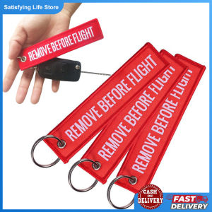 Remove Before Flight Keychain For Motorcycles And Cars Backpack Key Tag Embroidery Key Fobs