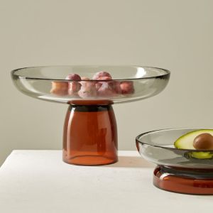 UDIEOA Glass Glass Fruit Plate Large Creativity Refreshment Service Tray Tableware Multi-styles Food Organizer Plate for Dessert