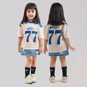 CLOTE - Kaos Jersey Boxy Oversize Cream 77 Pria Dan Wanita Bahan Benzema milano