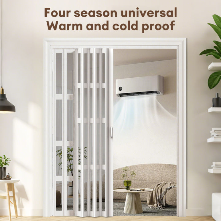 Acrylic PVC Folding Door Bathroom Sliding Open Partition Kitchen ...