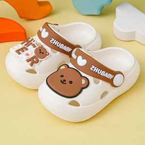 Kid Baby Shoes Boys Girl Anti-slip Crocs Slippers Childrens Slippers Hole Sandals Cute Bear Cartoon