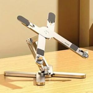 【✅SG Seller✅】RICHMENT Aluminum Alloy Tablet Stand Holder 360° Rotatable Laptop Stand Clamp Hightening Support Holder Book Bracket Height Adjustable Desktop Bed Lazy Stand Portable Foldable Telescopic PC Desktop Lifting Notebook for 10"-17"(FREE SHIPPING)