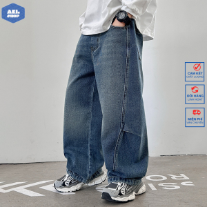 Quần bò bé trai size đại 35-55kg BEI quần jean bé trai chất liệu mềm mại phong cách Hàn Quốc